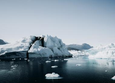 Iceberg in fjord