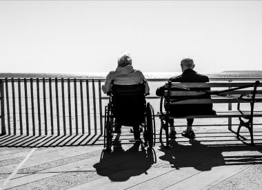 Old couple on pier